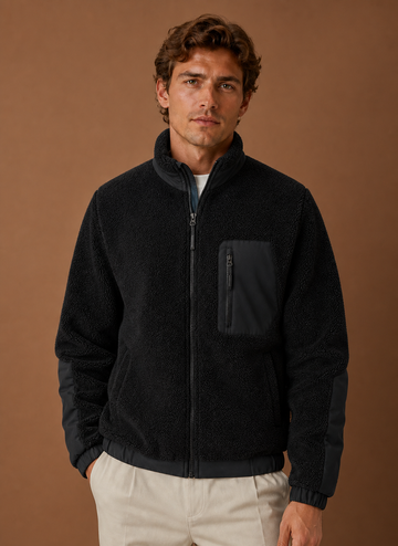Herre Sherpa Fleece Jakke - Fulde Lynlås Vinterjakke | Areleon
