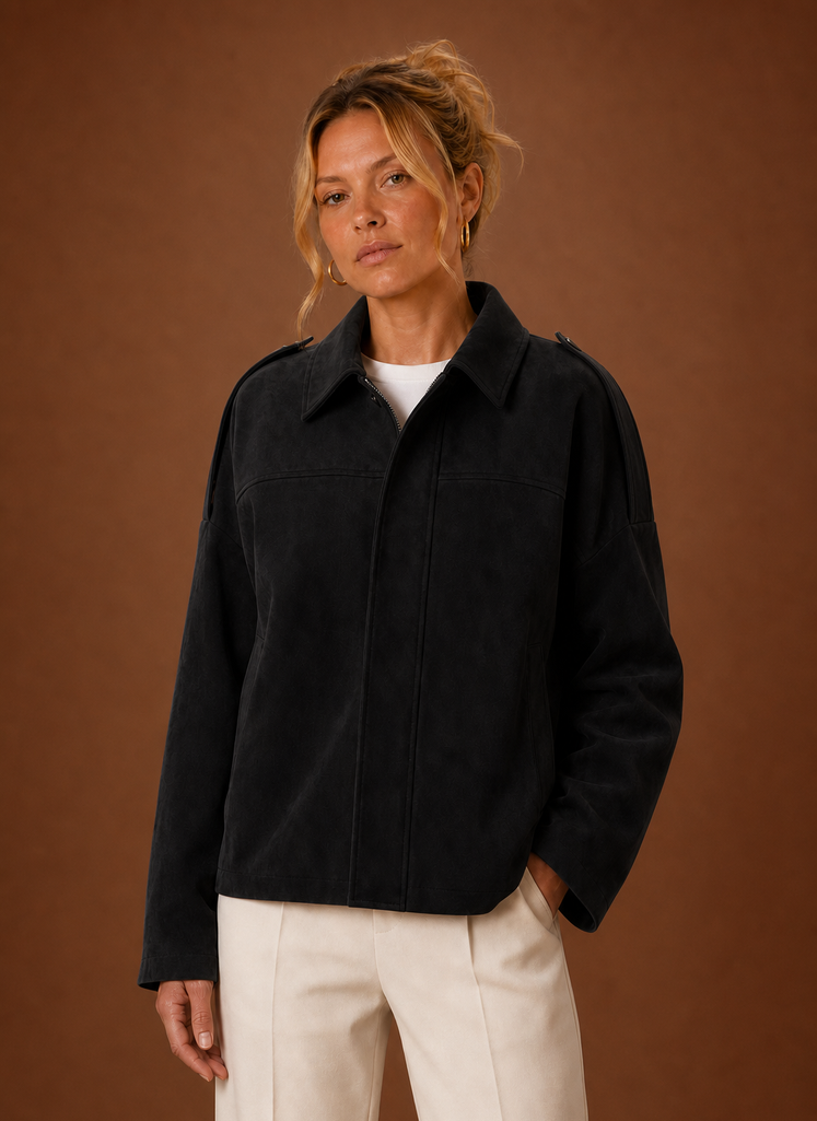 Kvinders Suede Oversized Jakke | Areleon