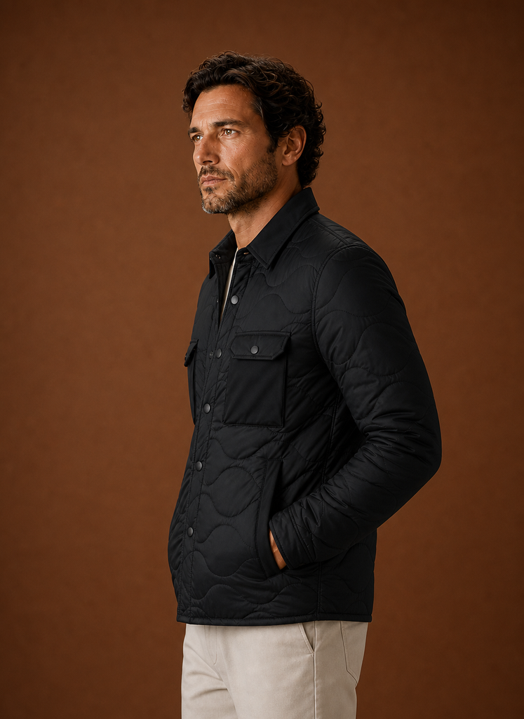 Herre Quilted Skjortejakke - Casual Overcoat | Areleon