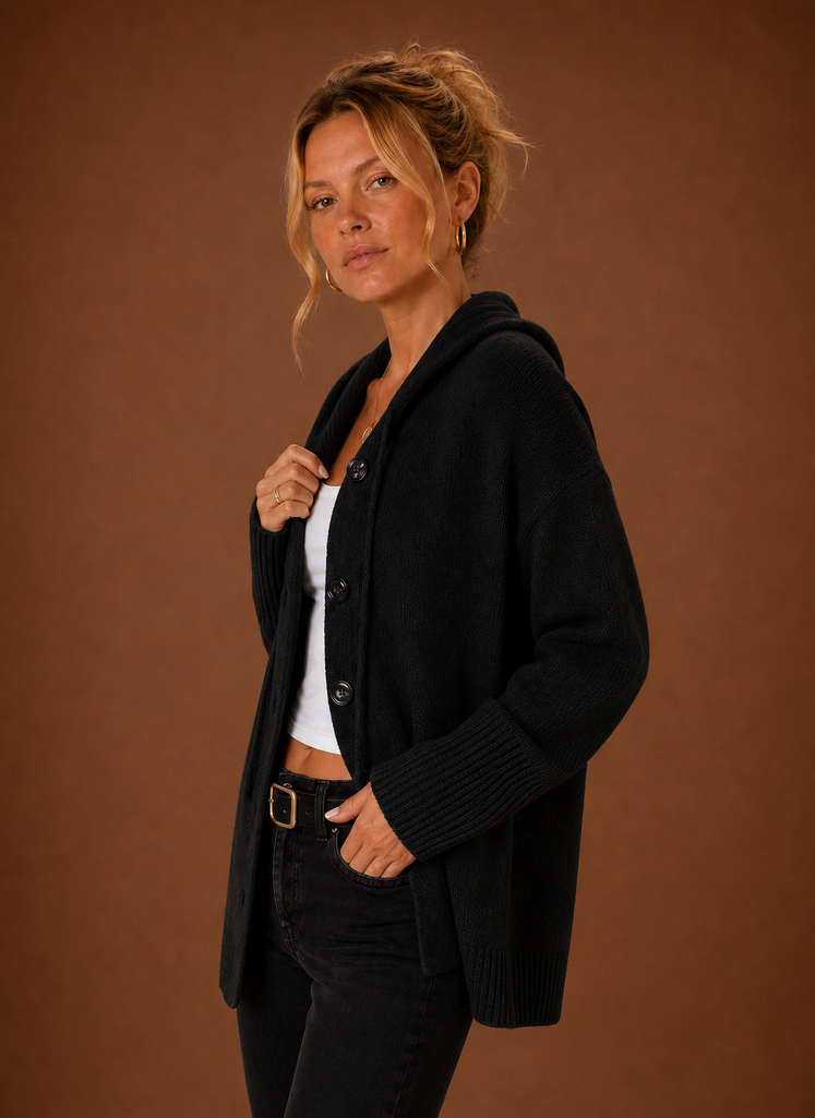 Kvinders Strikket Cardigan - Oversized Knappet Sweater | Areleon