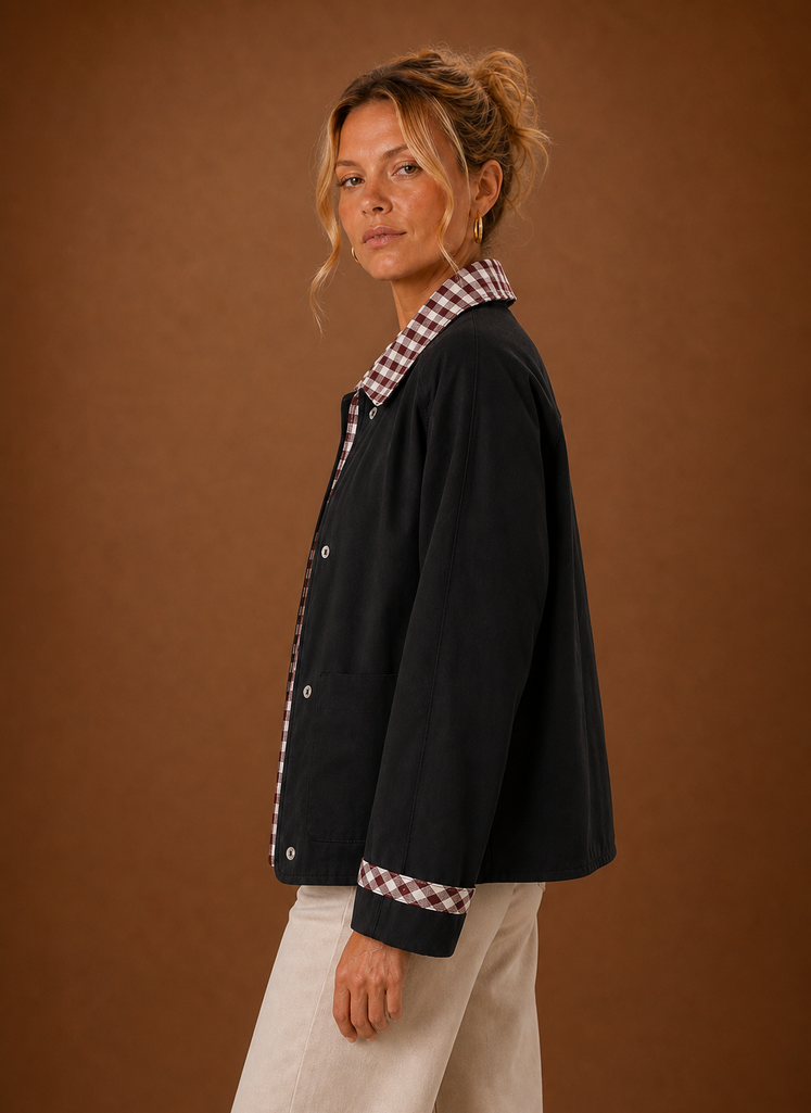 Kvinders Ladejakke - Tjekkrave Casual Frakke | Areleon