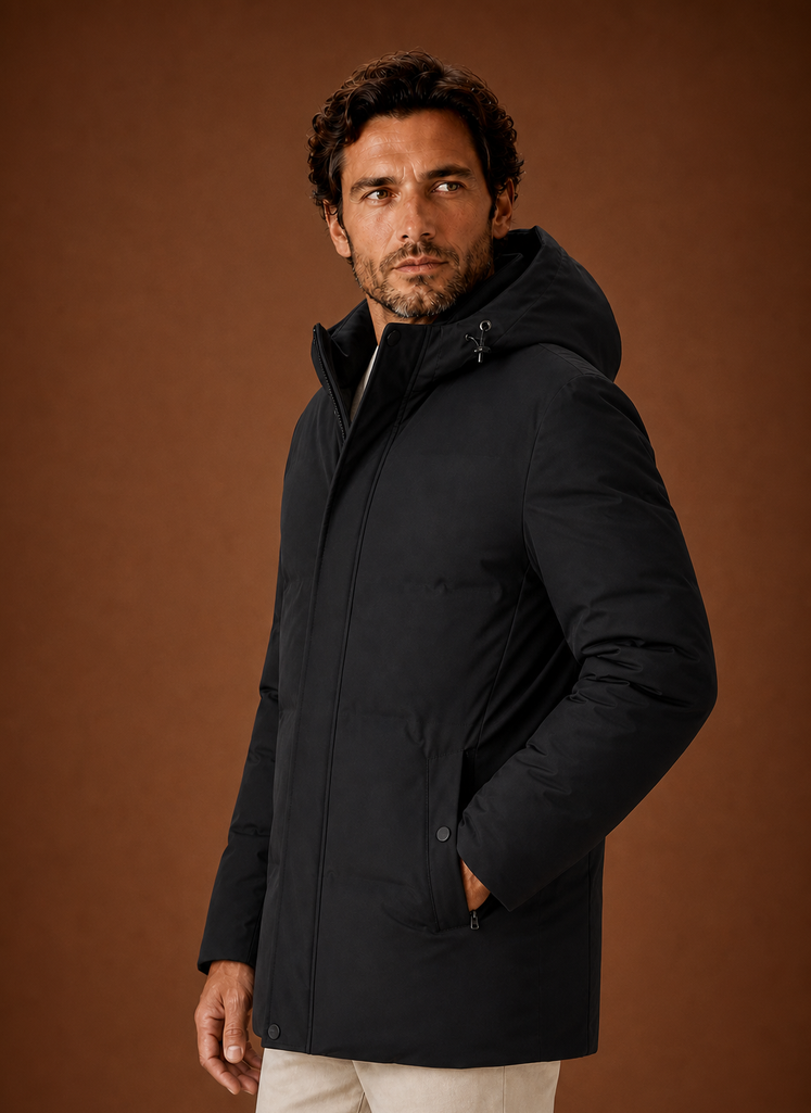 Herre Hoodie Vinterjakke - Isoleret Pufferjakke | Areleon
