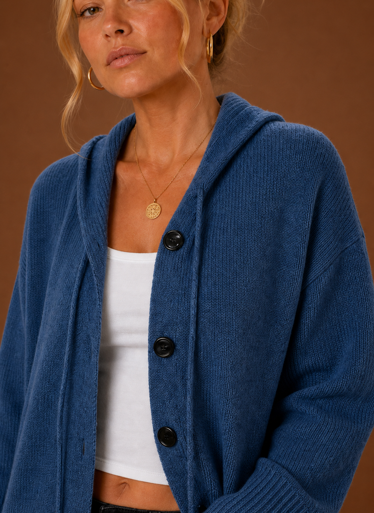 Kvinders Strikket Cardigan - Oversized Knappet Sweater | Areleon