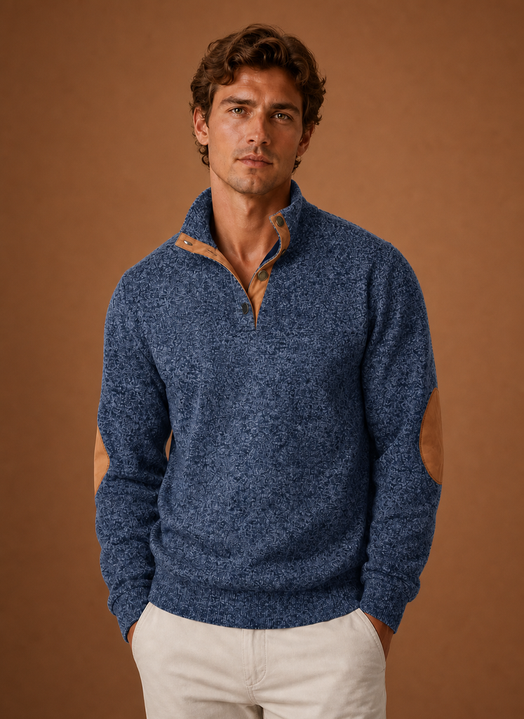Herre Mock Neck Pullover Lag Sweater | Areleon