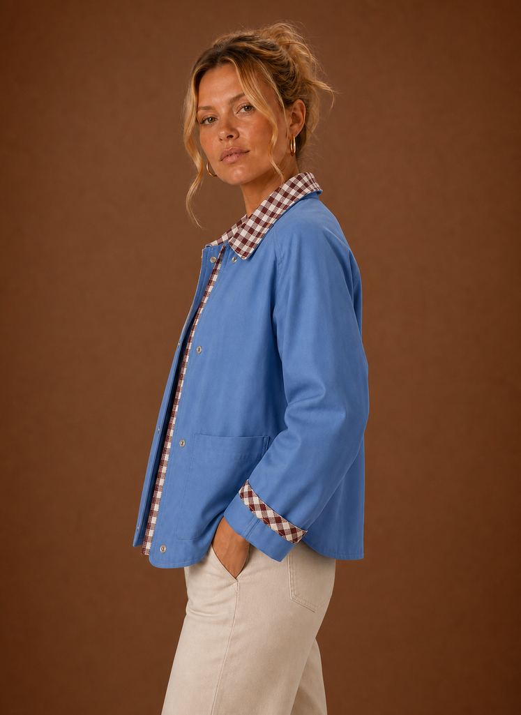 Kvinders Ladejakke - Tjekkrave Casual Frakke | Areleon