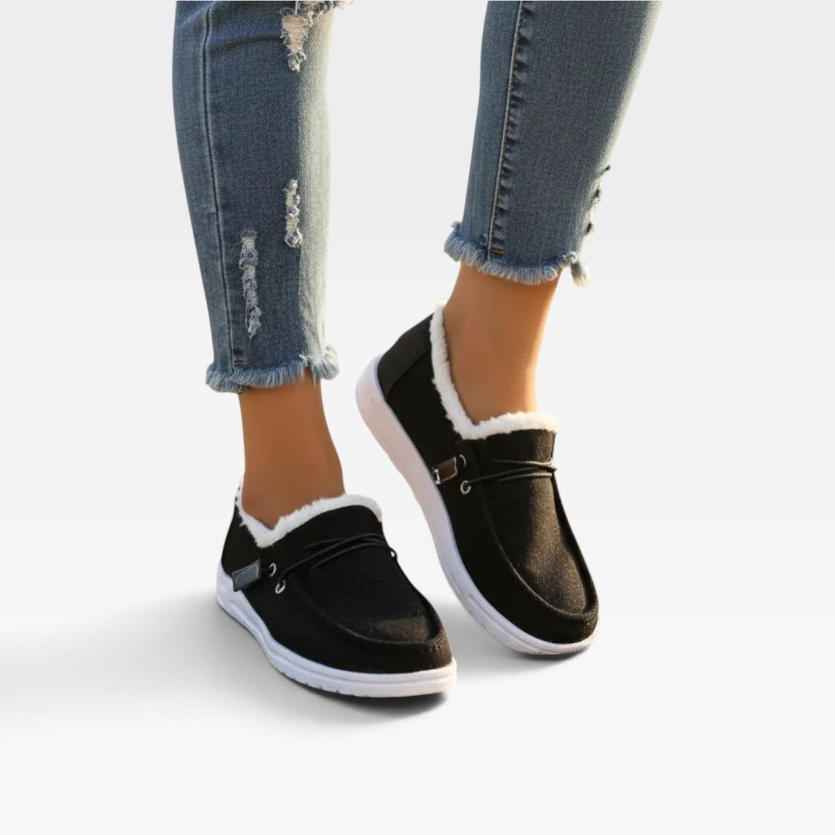 Kvinders Faux Fur Slip-On Sko