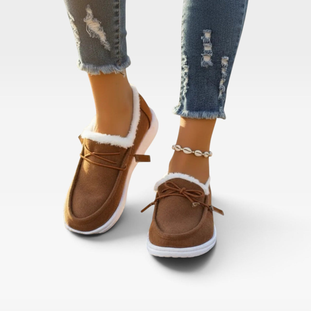 Kvinders Faux Fur Slip-On Sko