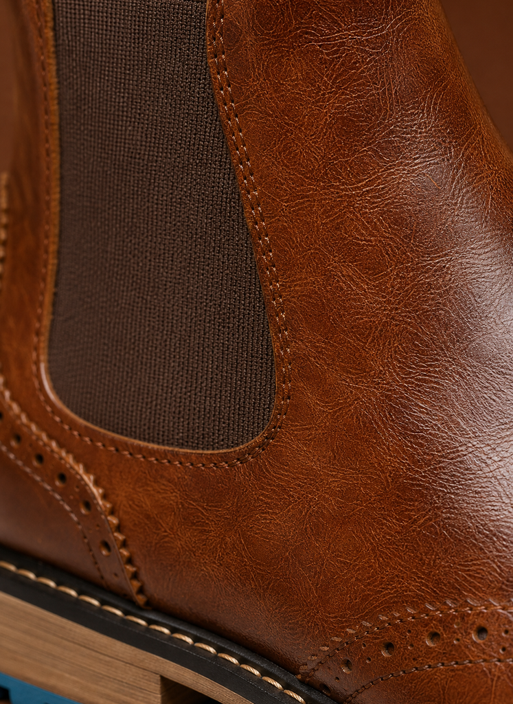 Herre Chelsea Støvler - Brogue Wingtip Ankel Dress Støvler | Areleon