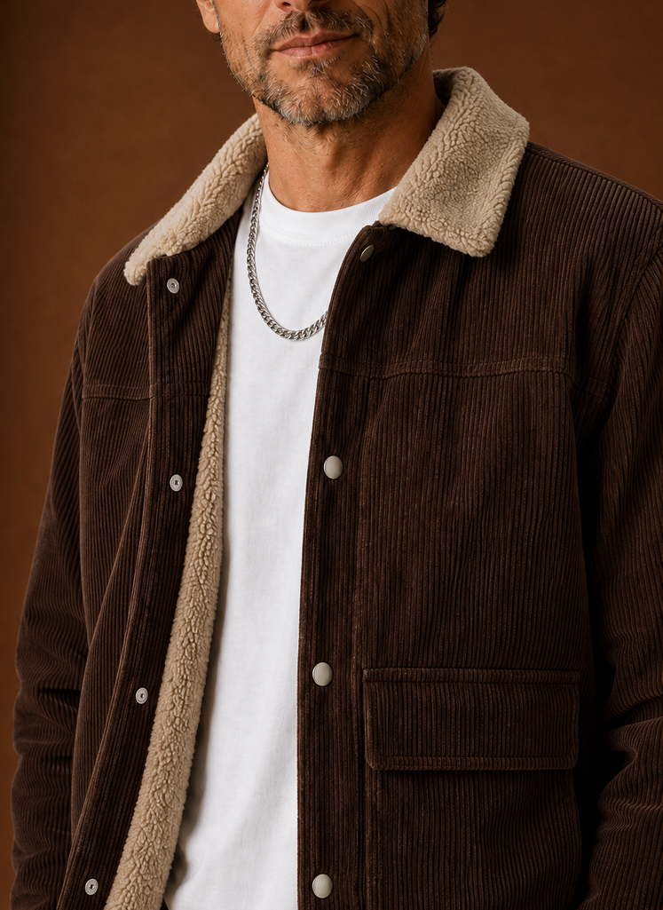 Mænds Corduroy Sherpa Forårsjakke | Areleon