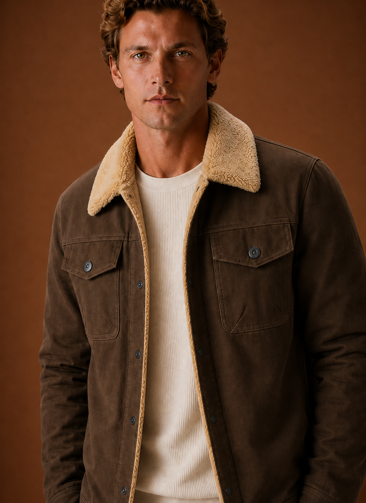 Herre Sherpa Jakke - Fleece Krave Fôret Casual Jakke | Areleon