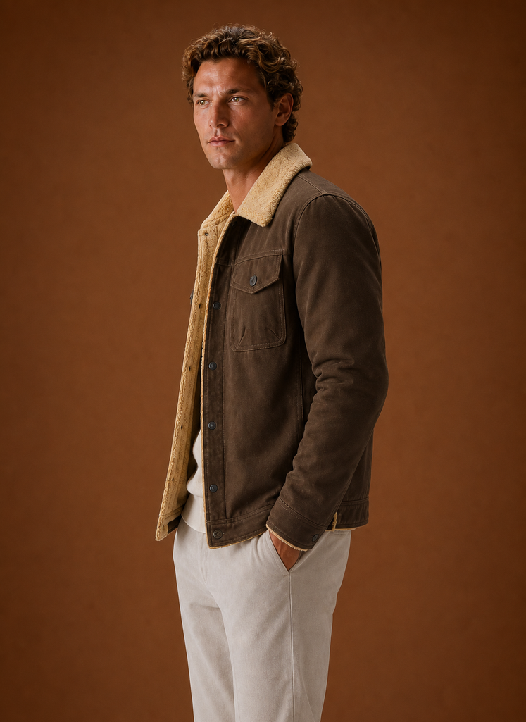 Herre Sherpa Jakke - Fleece Krave Fôret Casual Jakke | Areleon