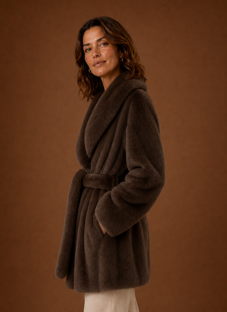 Kvinders Bælte Langline Frakke - Wrap Front Vinter Parka | Areleon