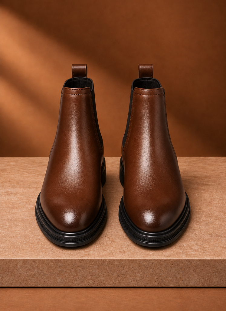 Herre Chelsea Støvle - Elastisk Sided Pull-On Ankelstøvle | Areleon