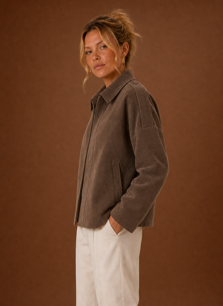 Kvinders Suede Oversized Jakke | Areleon