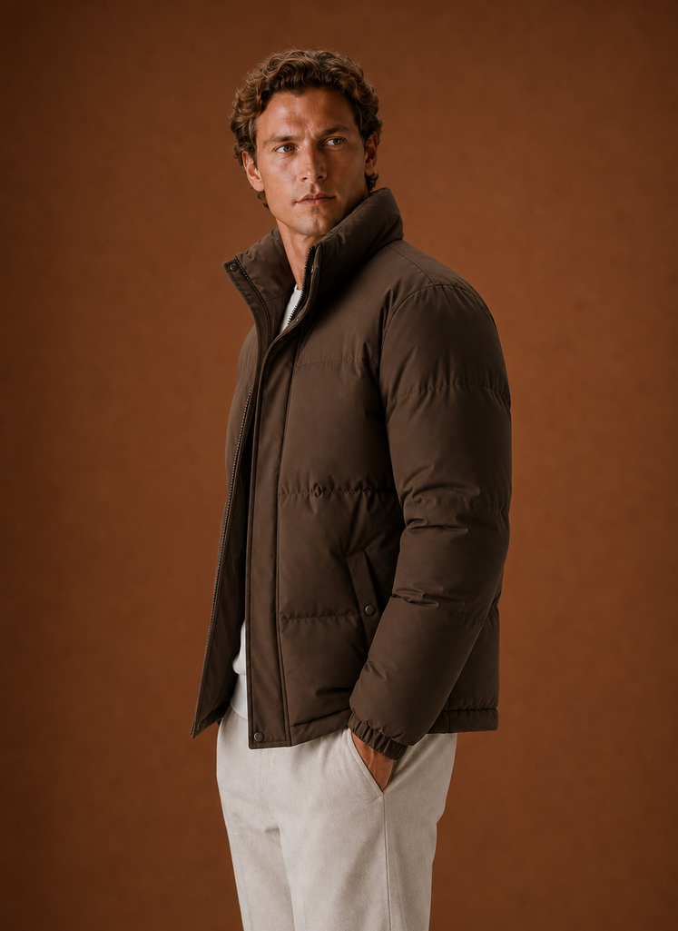 Herre Puffer Jakke - Oversized Pasform Vinterjakke | Areleon