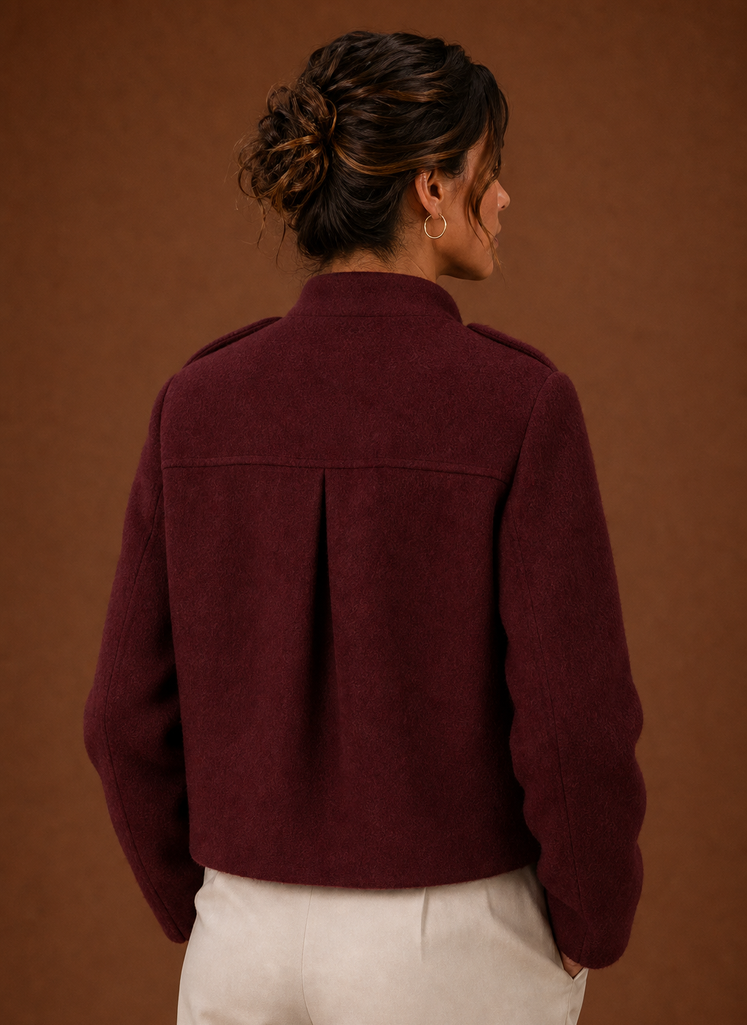 Kvindernes Cropped Jakke - Knap-Front Kort Frakke | Areleon