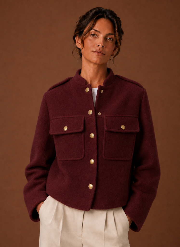 Kvindernes Cropped Jakke - Knap-Front Kort Frakke | Areleon