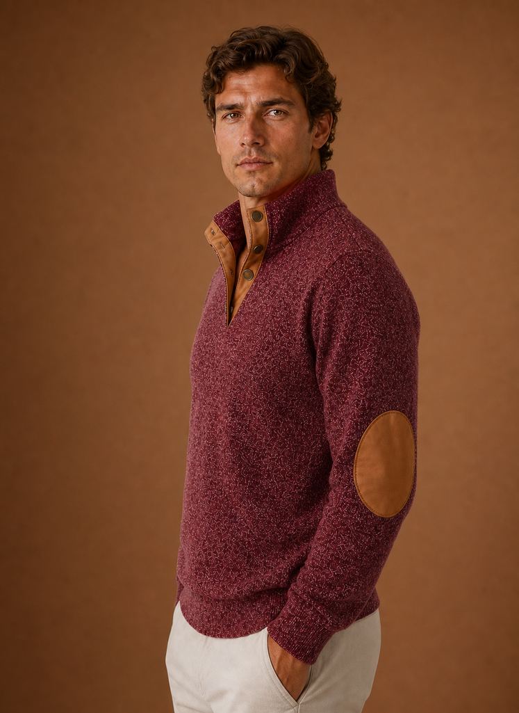 Herre Mock Neck Pullover Lag Sweater | Areleon