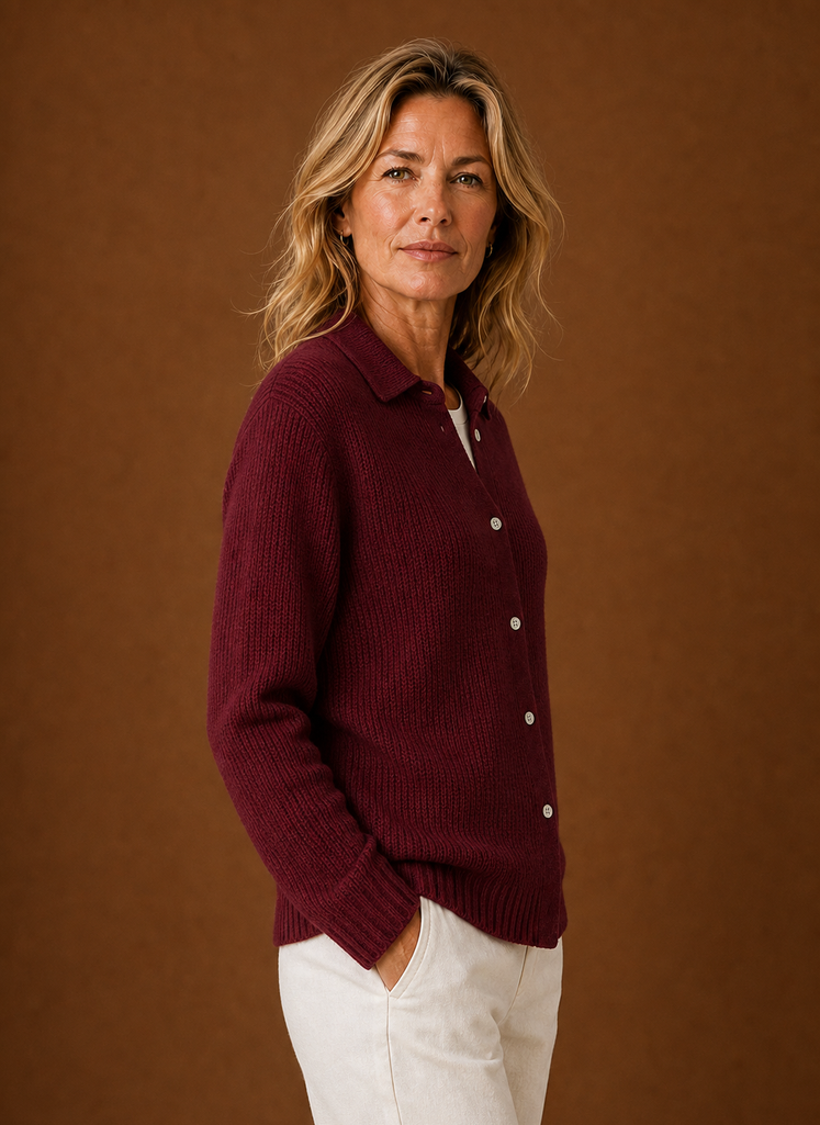 Kvinders Strikket Cardigan - Knappet Sweater | Areleon