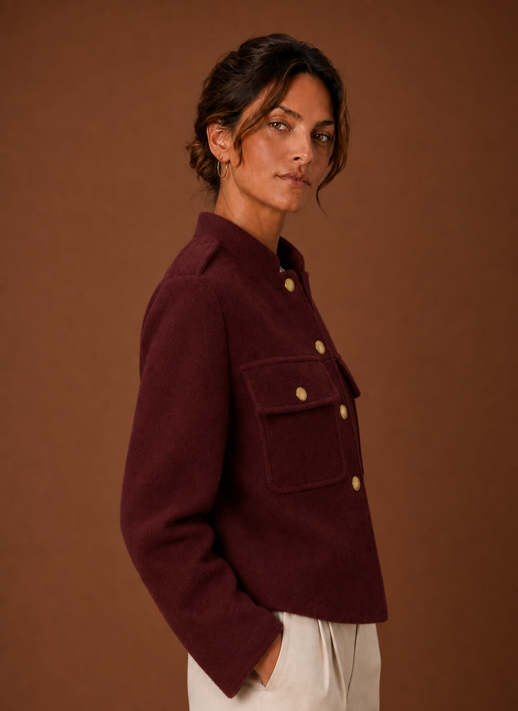 Kvindernes Cropped Jakke - Knap-Front Kort Frakke | Areleon