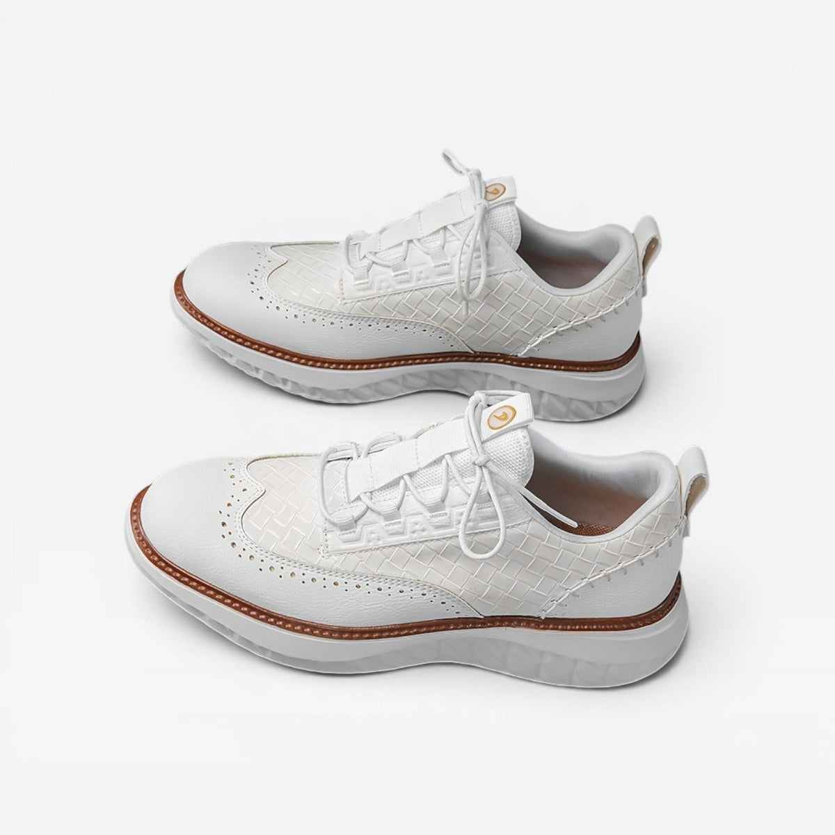 Herre Læder Brogue Sneakers – Smart Casual Snørebånd Sneakers