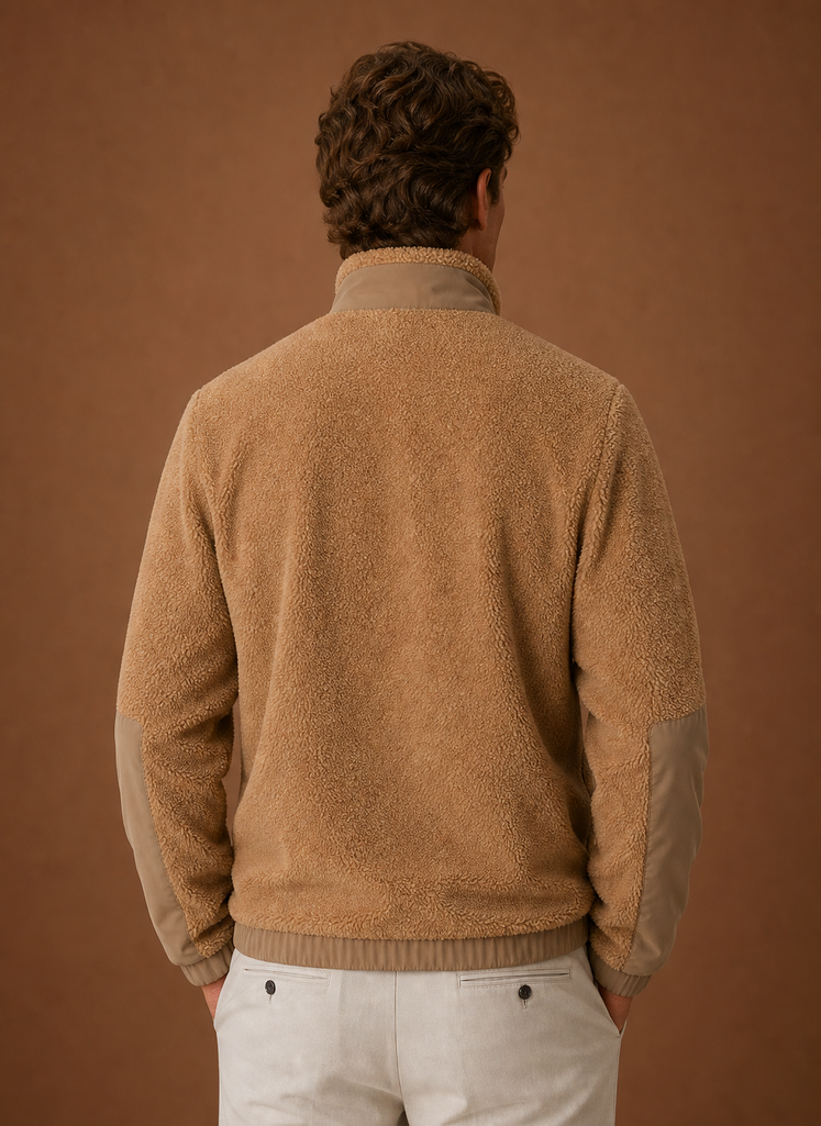 Herre Sherpa Fleece Jakke - Fulde Lynlås Vinterjakke | Areleon