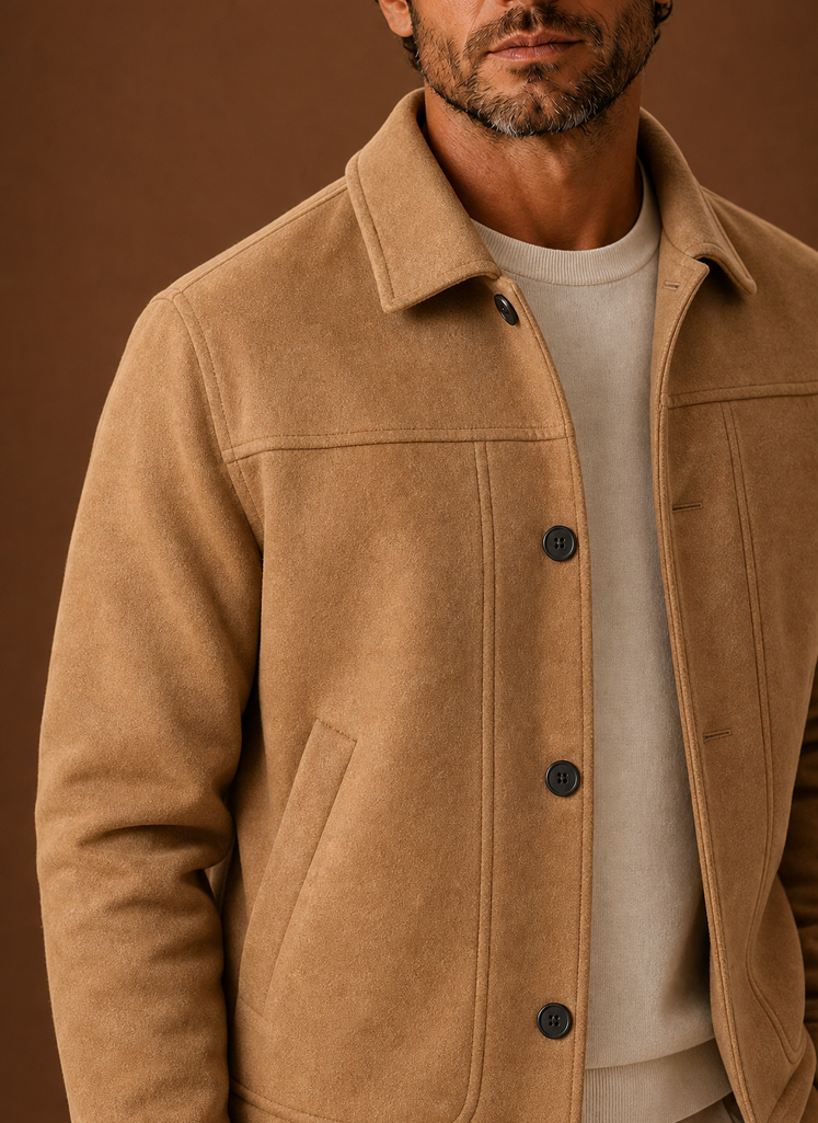 Herre Button-Front Casual Skjortejakke | Areleon