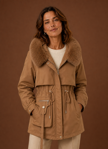 Dame Parkajakke - Faux Fur Hætte Vinterfrakke | Areleon