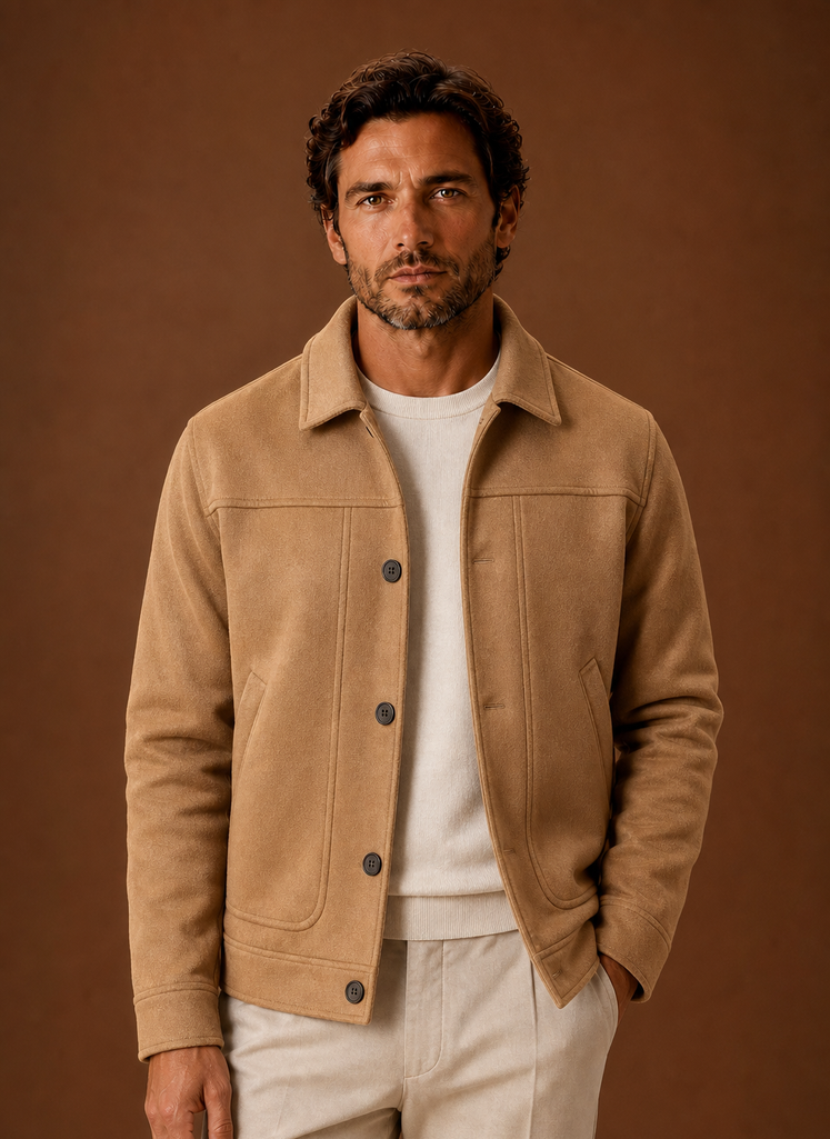 Herre Button-Front Casual Skjortejakke | Areleon