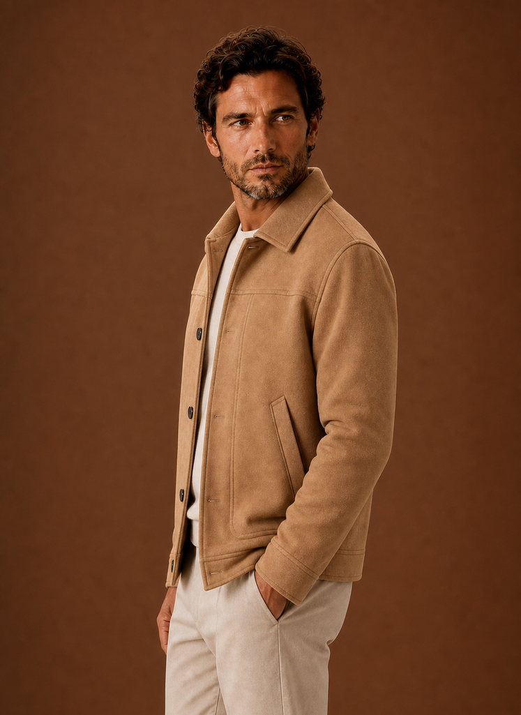 Herre Button-Front Casual Skjortejakke | Areleon