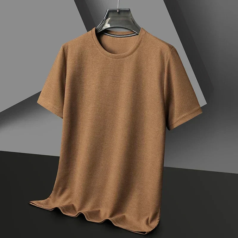 Mænds Tekstureret Crew Neck Korte Ærmer Casual T-Shirt
