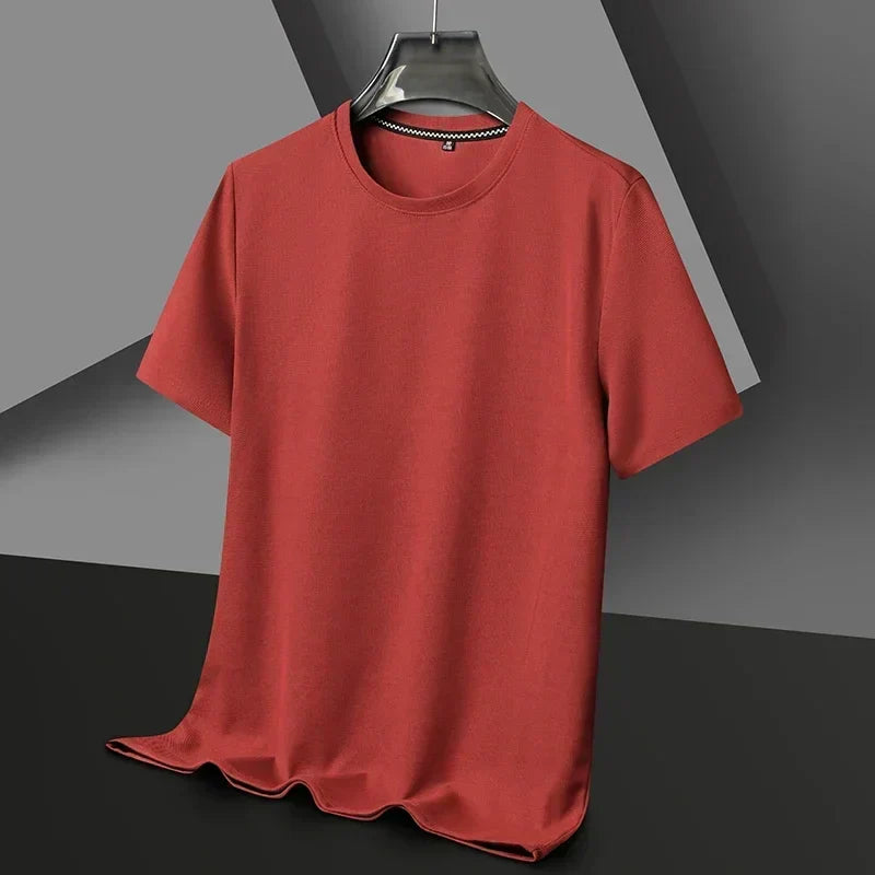 Mænds Tekstureret Crew Neck Korte Ærmer Casual T-Shirt