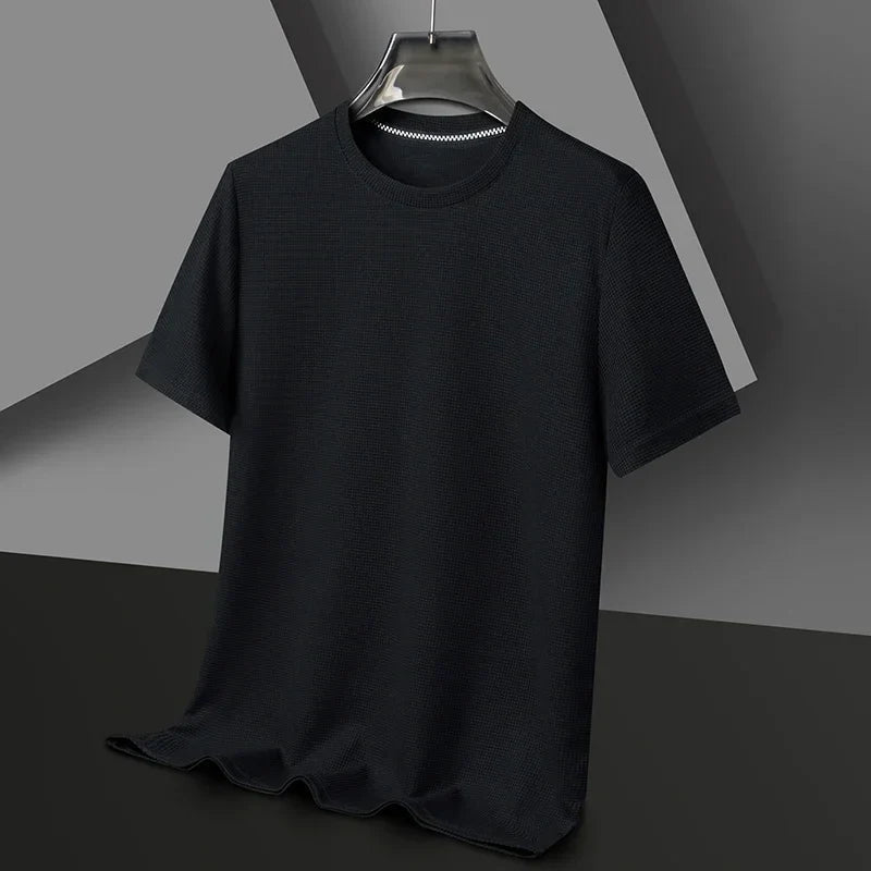 Mænds Tekstureret Crew Neck Korte Ærmer Casual T-Shirt
