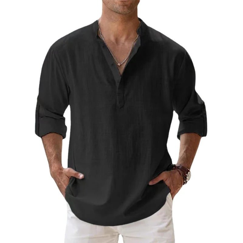 Herre Cotton Linen Skjorte – Letvægts Åndbar Behagelig Smart Casual Hverdags Sommer Tøj
