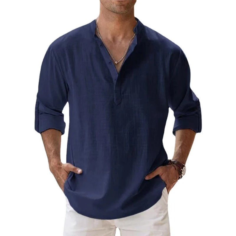 Herre Cotton Linen Skjorte – Letvægts Åndbar Behagelig Smart Casual Hverdags Sommer Tøj