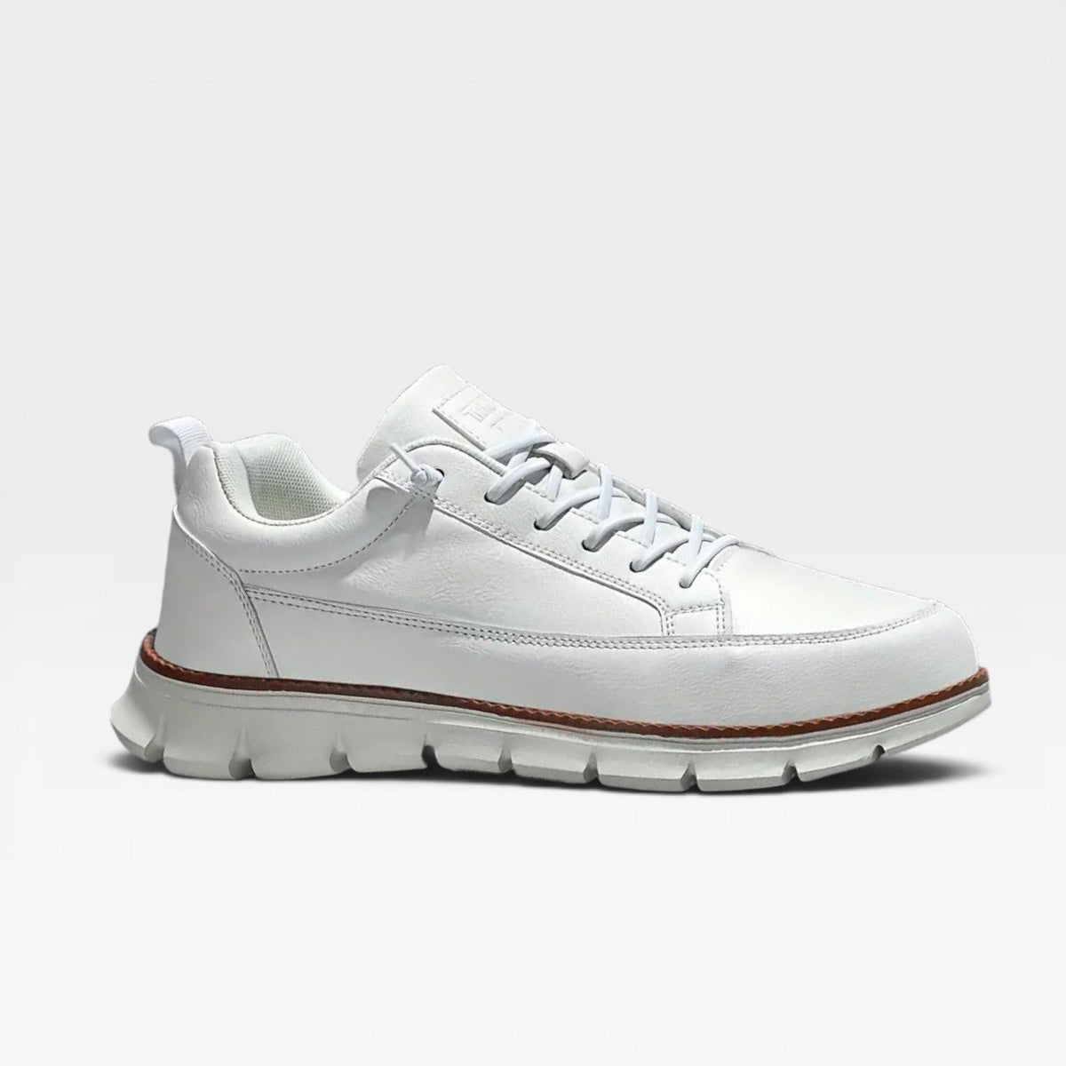 Herre Casual Læder Sneakers – Snøre Op Polstrede Hverdags Sneakers