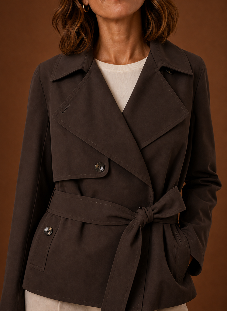 Kvinders Trench Coat - Bælte i Taljen Casual Jakke | Areleon