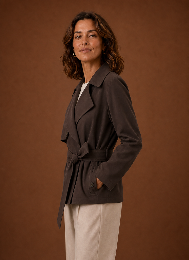 Kvinders Trench Coat - Bælte i Taljen Casual Jakke | Areleon