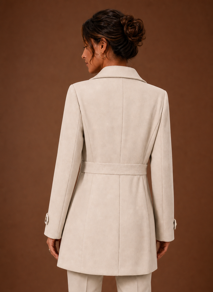 Kvinders Trench Coat - Mellemlang Jakke med Knapper | Areleon