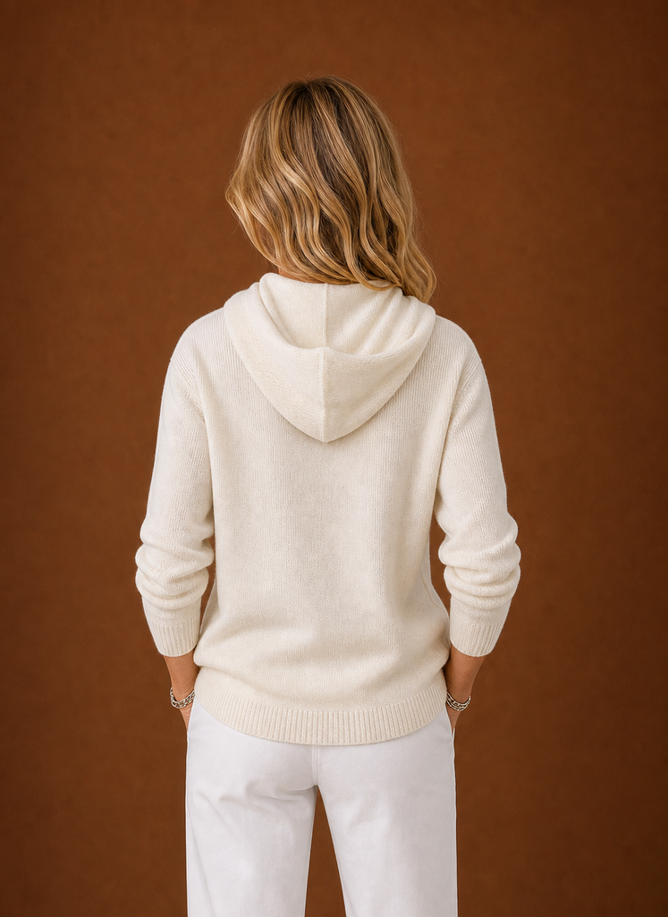 Kvinders Strikket Cardigan - Hættetrøje med Knappet Front | Areleon