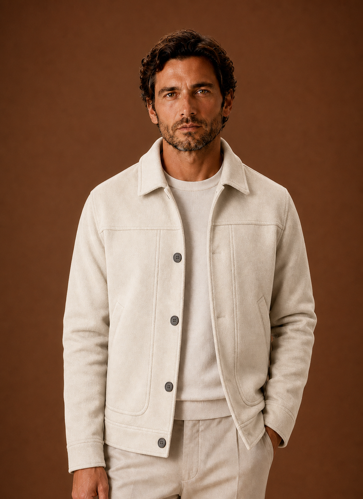 Herre Button-Front Casual Skjortejakke | Areleon