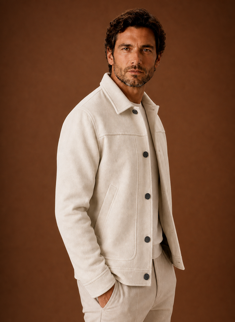 Herre Button-Front Casual Skjortejakke | Areleon