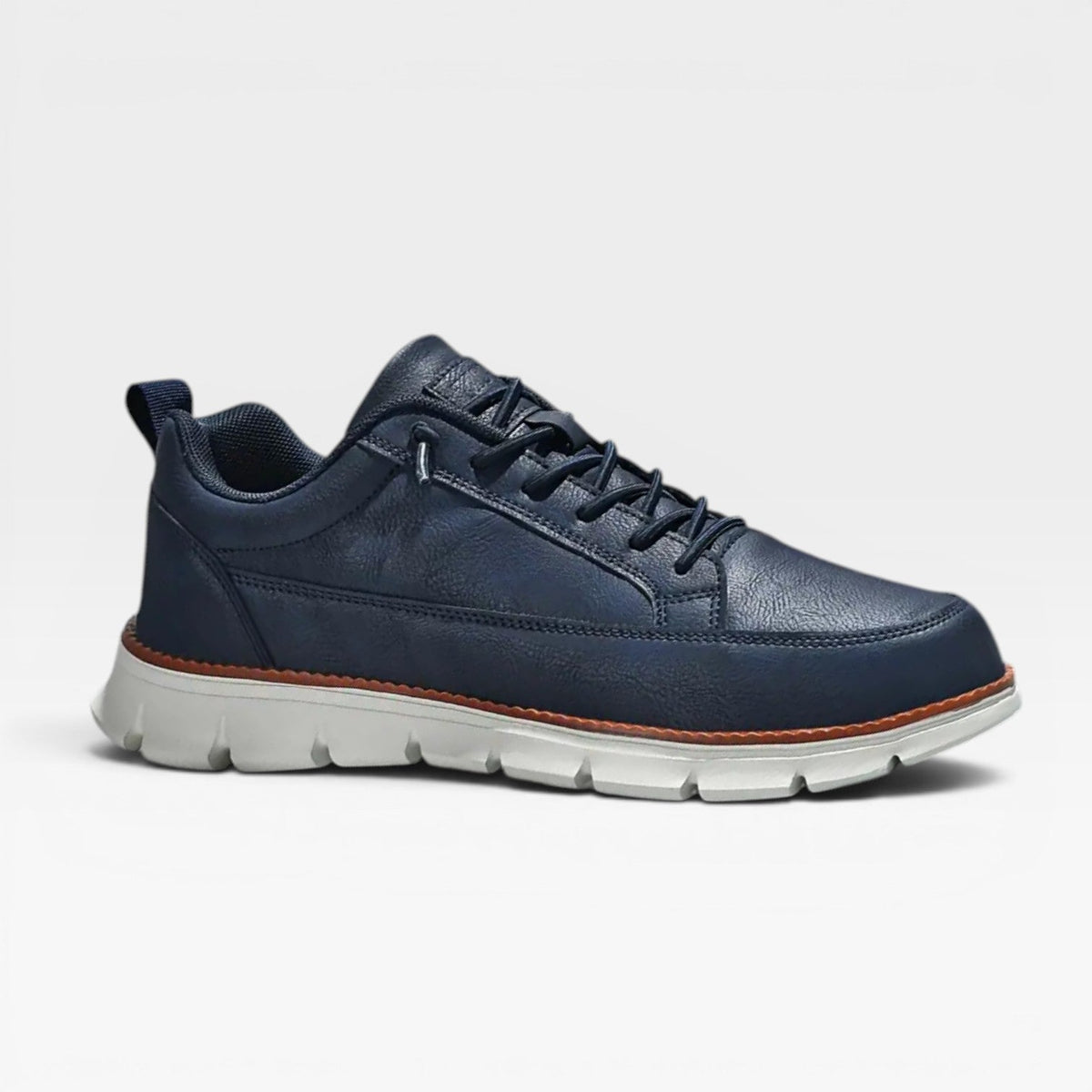 Herre Casual Læder Sneakers – Snøre Op Polstrede Hverdags Sneakers