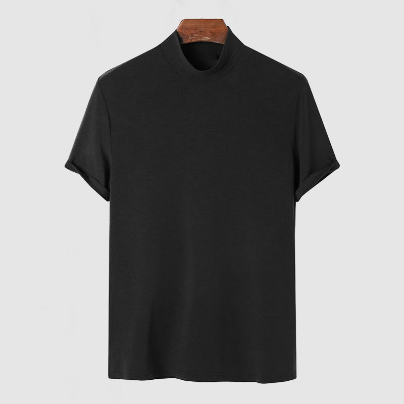Herres luksuriøse strækbomulds T-shirt - Komfortabel hverdagst-shirt til alle sæsoner i sort, hvid og grå