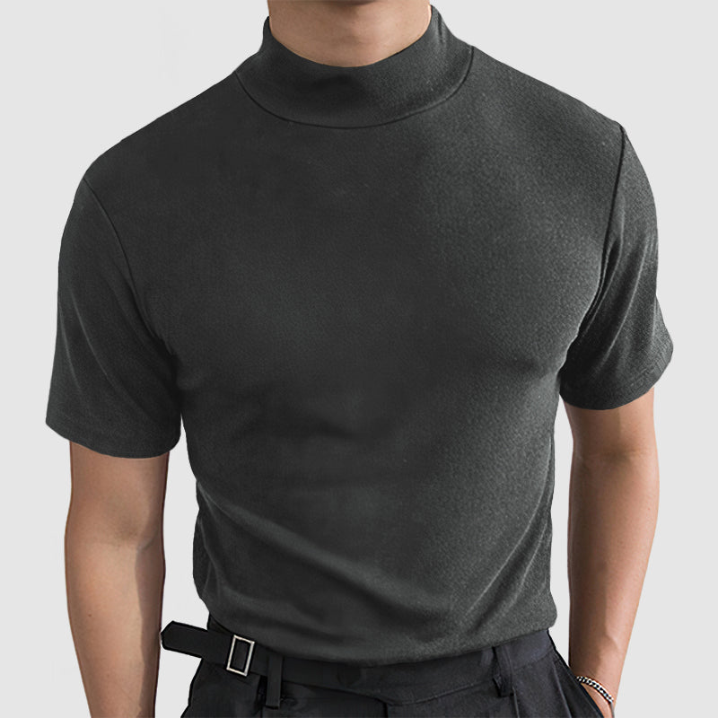 Herres luksuriøse strækbomulds T-shirt - Komfortabel hverdagst-shirt til alle sæsoner i sort, hvid og grå