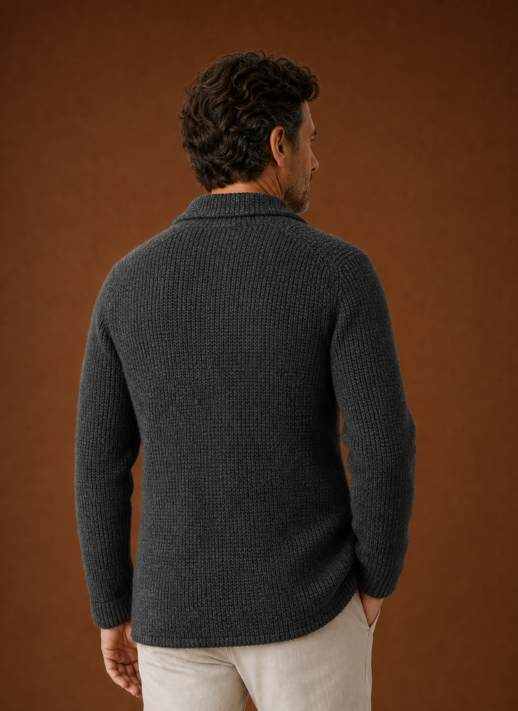 Herre Strikket Blazer Cardigan - Knapfront Lagjakke | Areleon