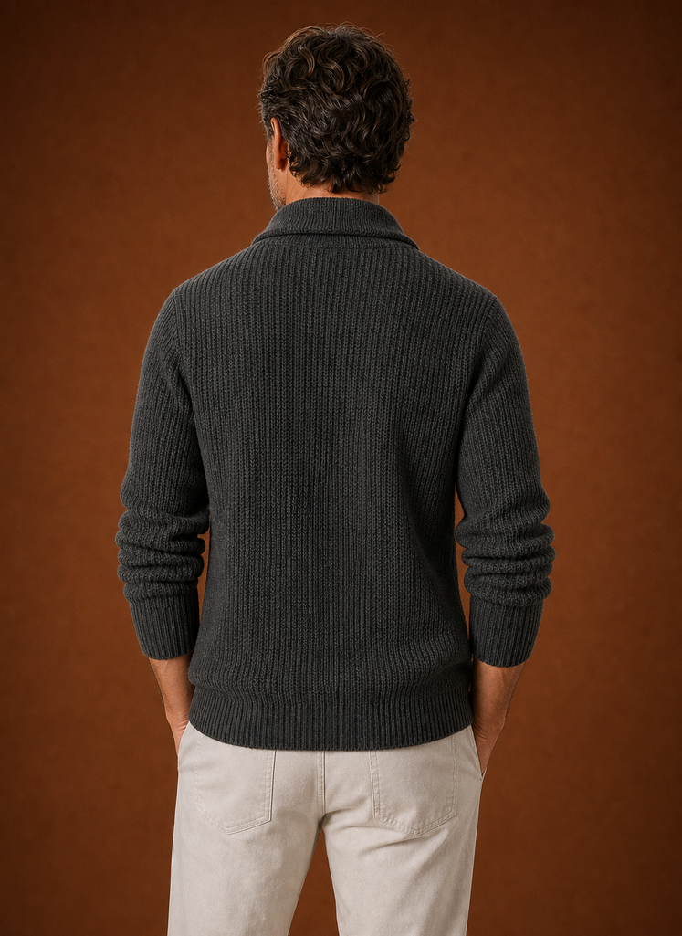 Herre Skulderkrave Cardigan - Strikket Cardigan | Areleon