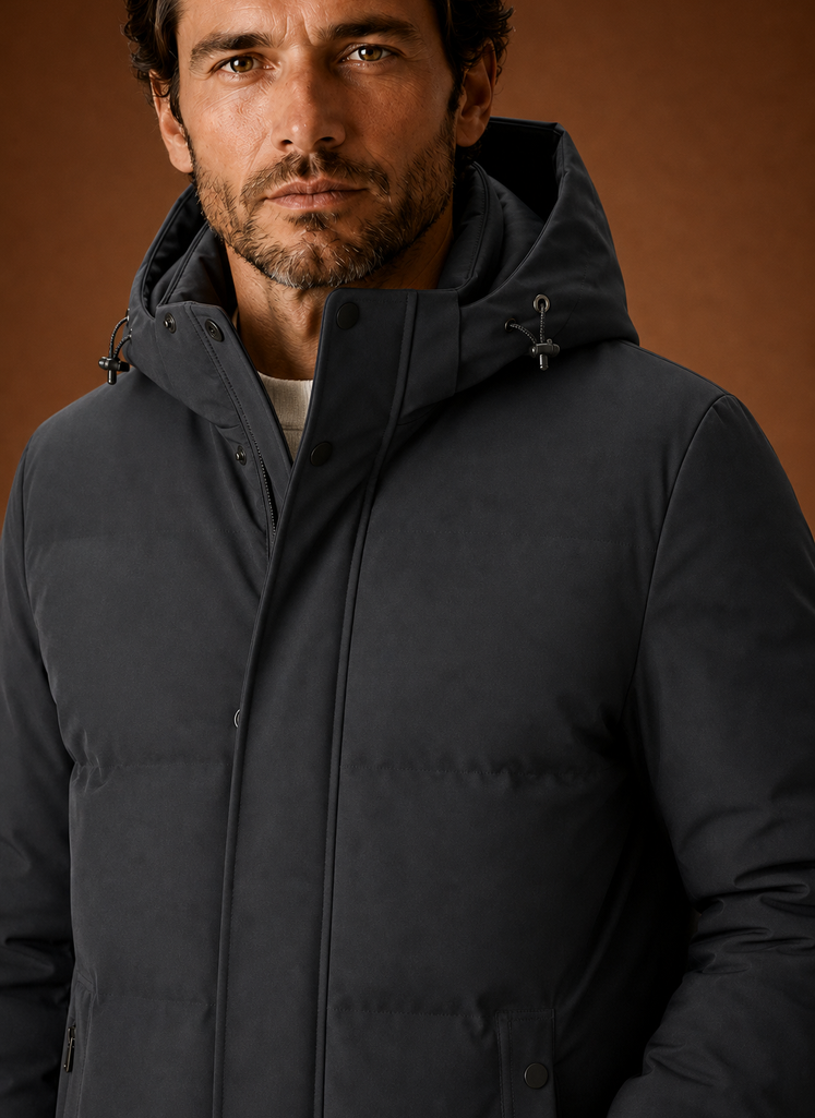 Herre Hoodie Vinterjakke - Isoleret Pufferjakke | Areleon