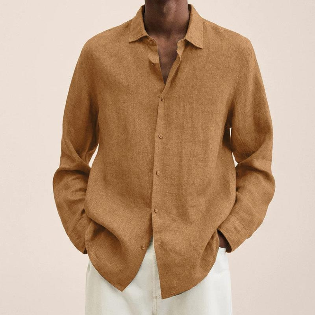 Herre Relaxed Langærmet Skjorte – Letvægts Smart Casual Stil til Kontor og Hverdagsbrug