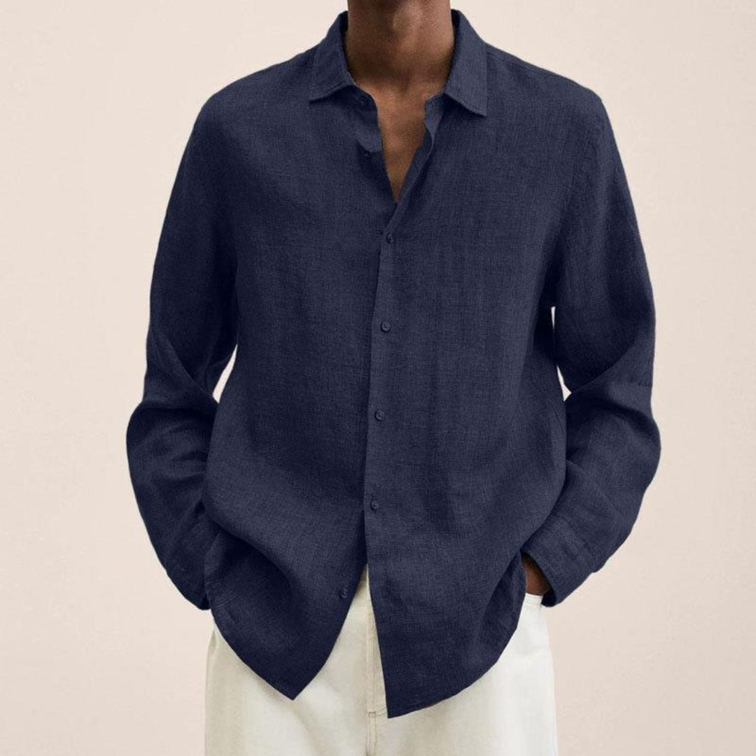 Herre Relaxed Langærmet Skjorte – Letvægts Smart Casual Stil til Kontor og Hverdagsbrug